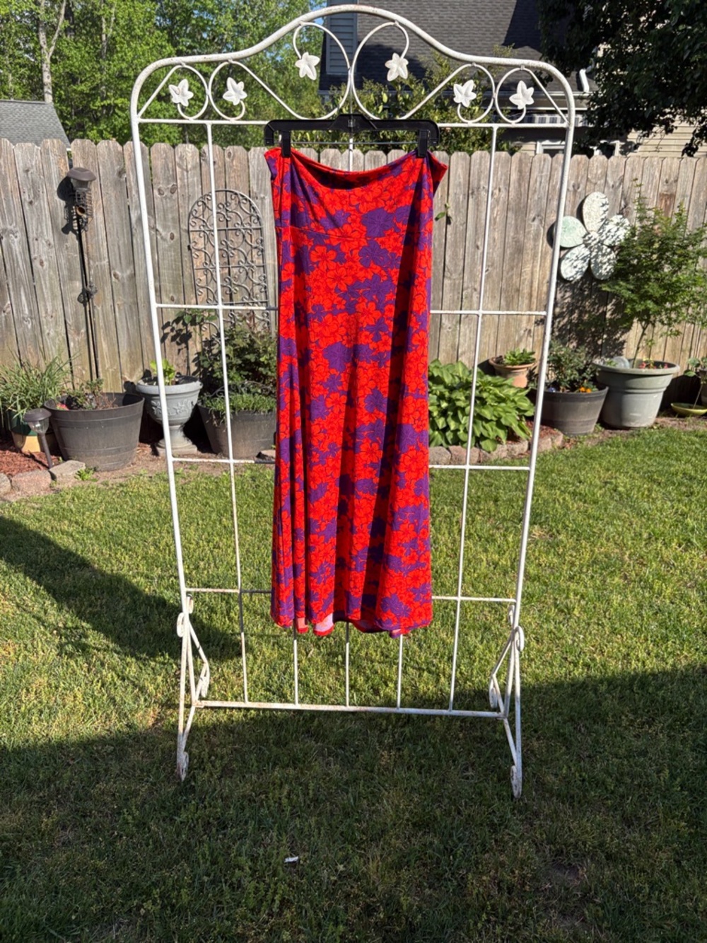 LuLaRoe Bright Red and Purple Floral Print NWOT